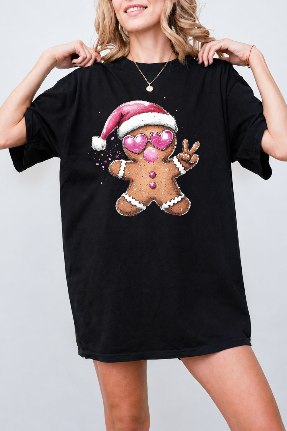 Gingerbread man blowing bubble tee