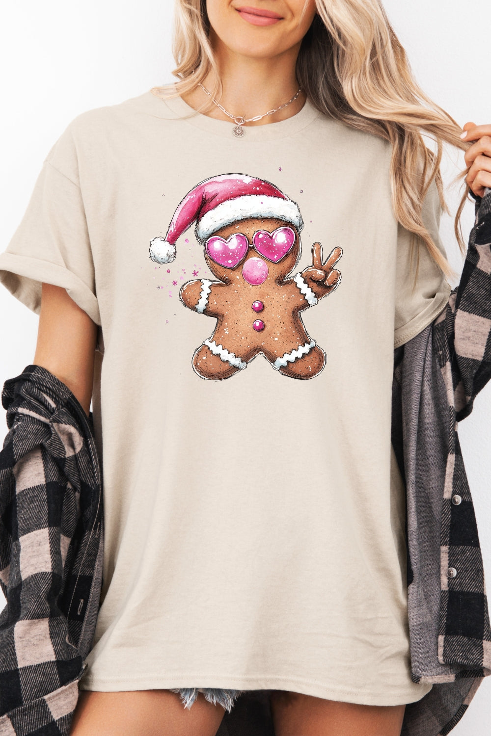 Gingerbread man blowing bubble tee