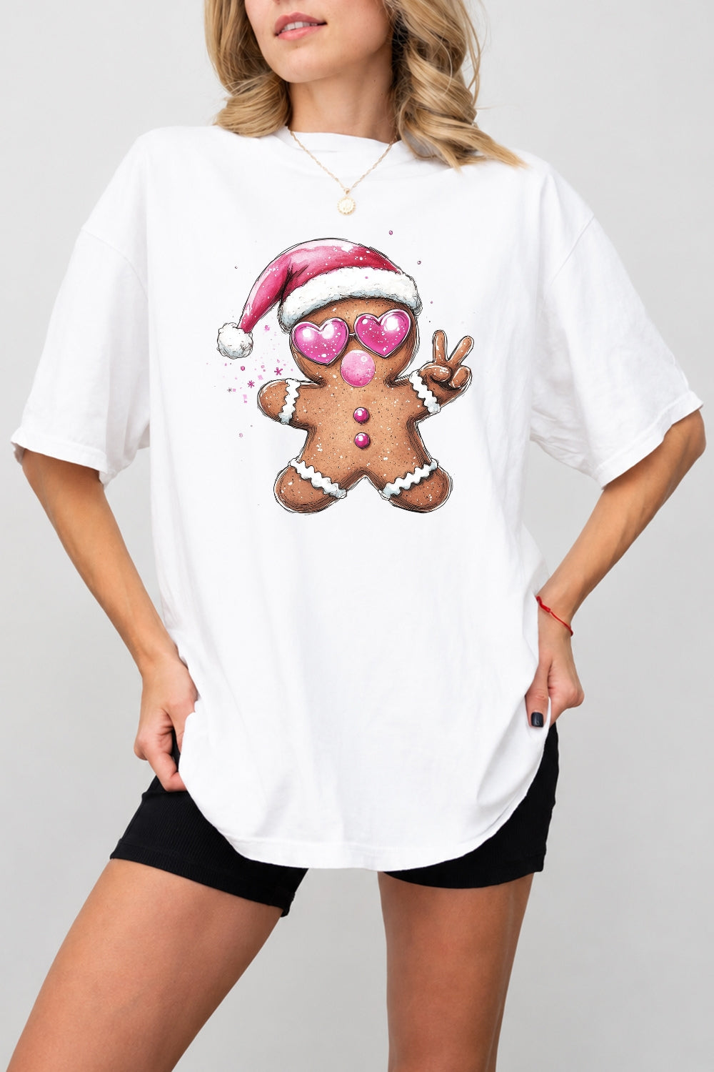 Gingerbread man blowing bubble tee
