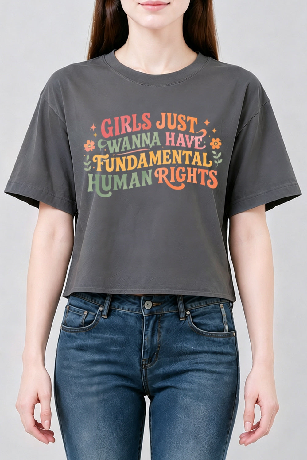 Girl just wanna have fundamental human rights crop top