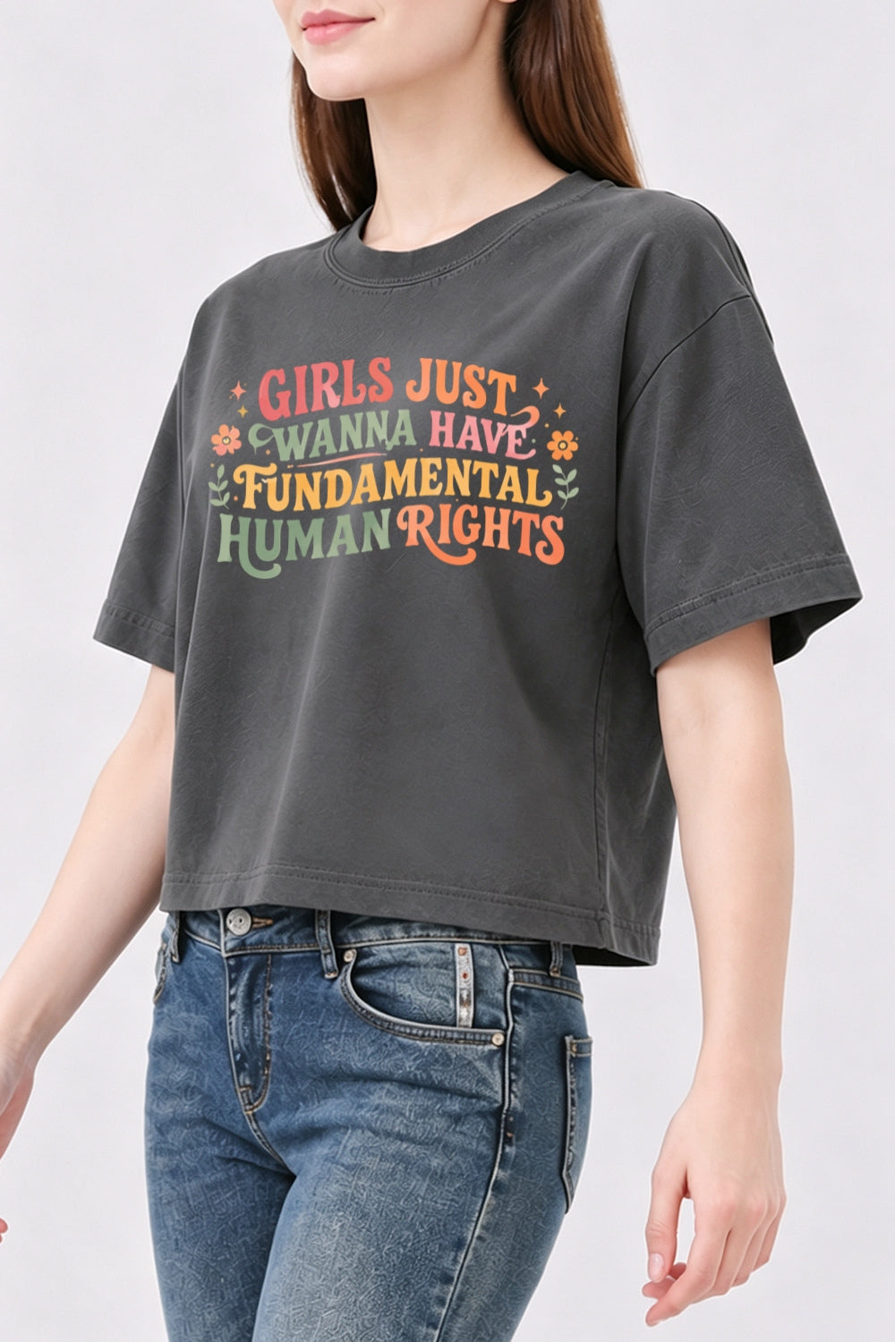 Girl just wanna have fundamental human rights crop top