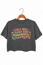 Girl just wanna have fundamental human rights crop top