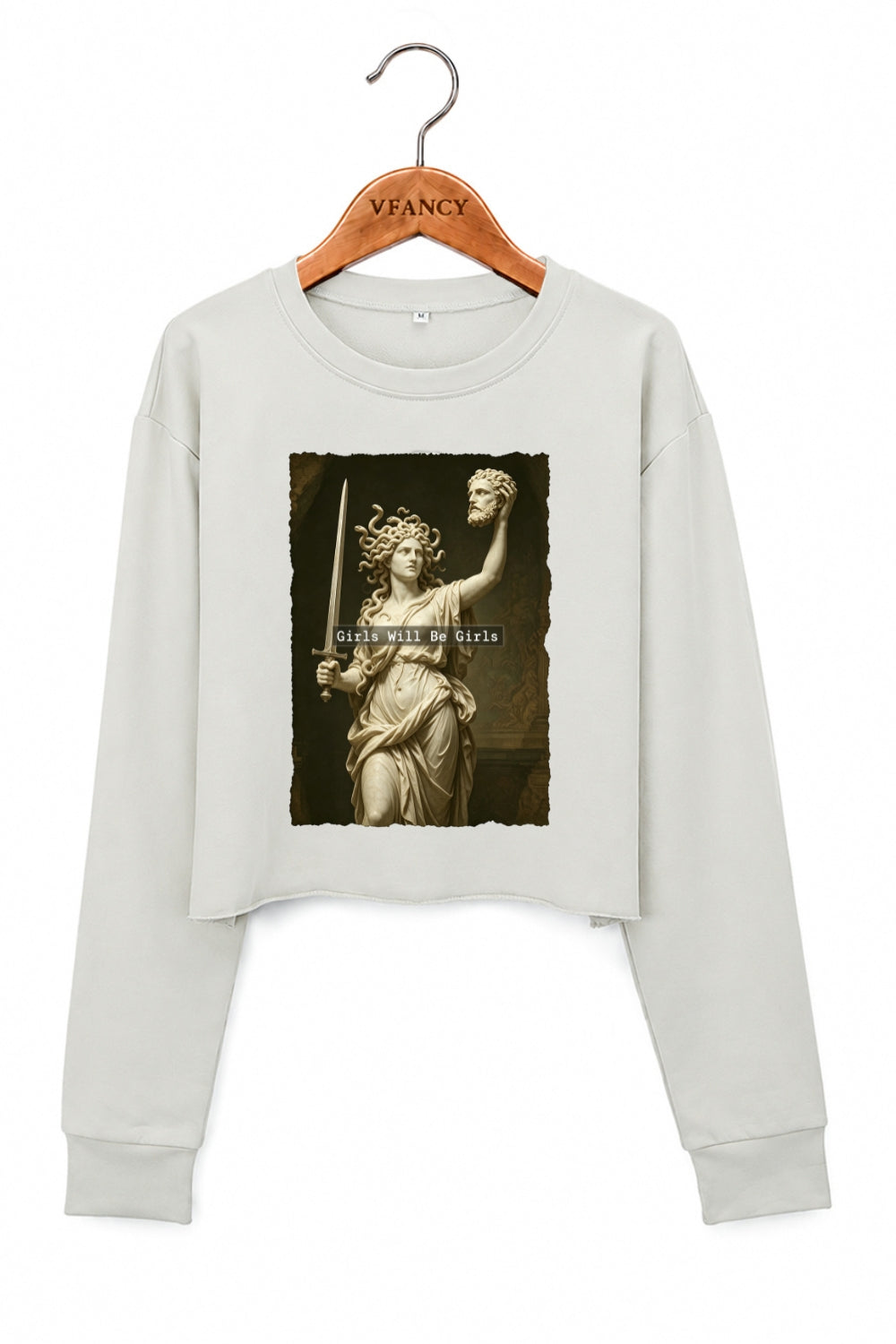Girls will be girls medusa crop sweatshirt
