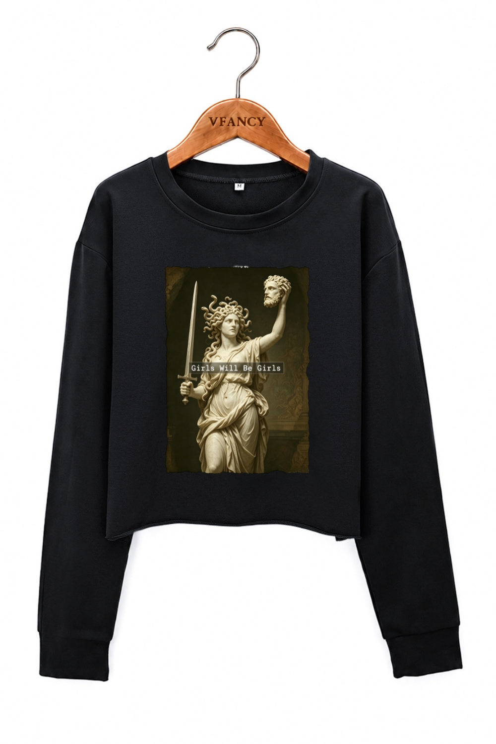 Girls will be girls medusa crop sweatshirt