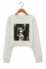 Girls will be girls medusa with sword crop sweatshirt