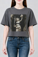 Girls will be girls medusa with sword crop top