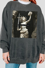 Girls will be girls medusa with sword sweatshirt