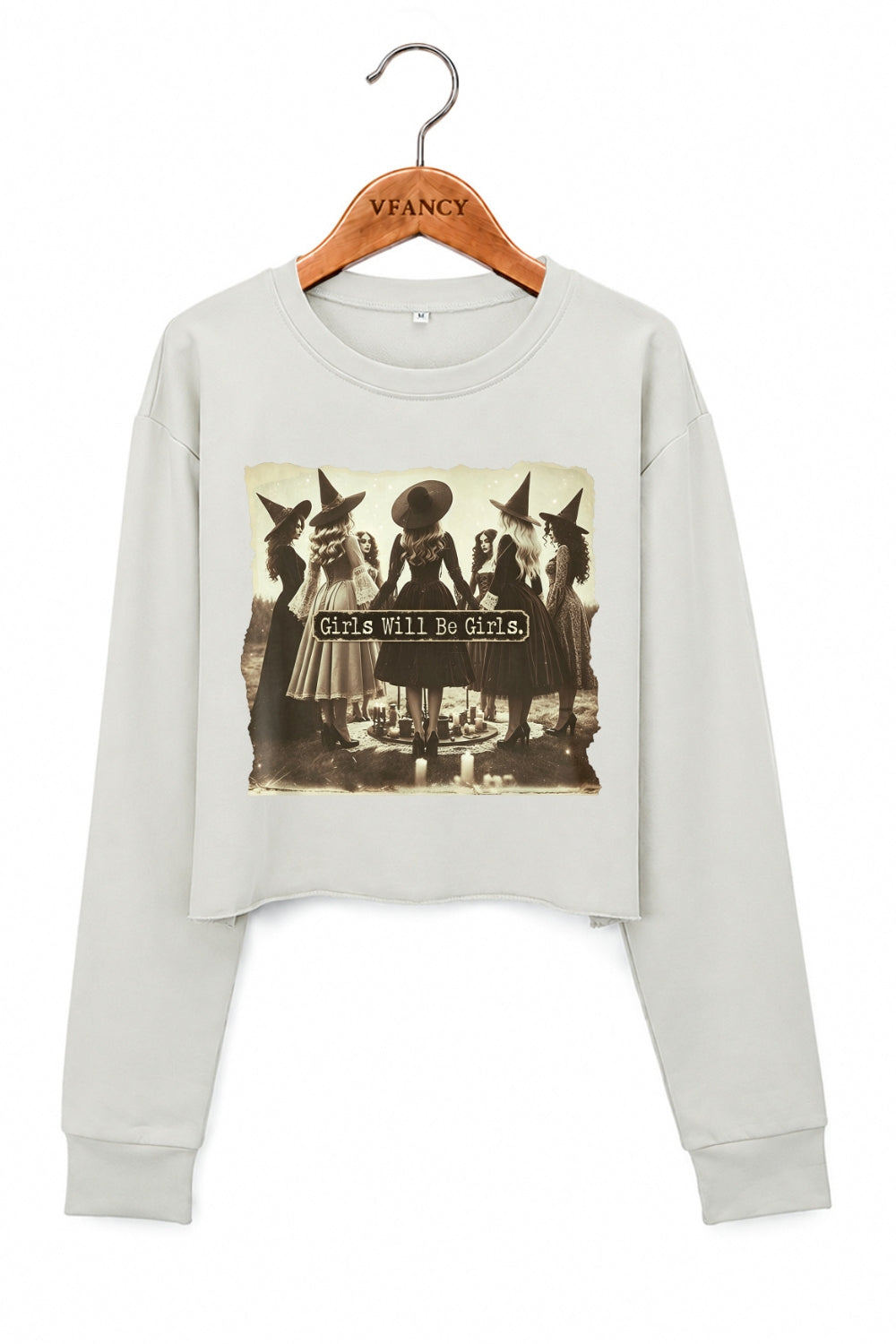 Girls will be girls witches crop sweatshirt