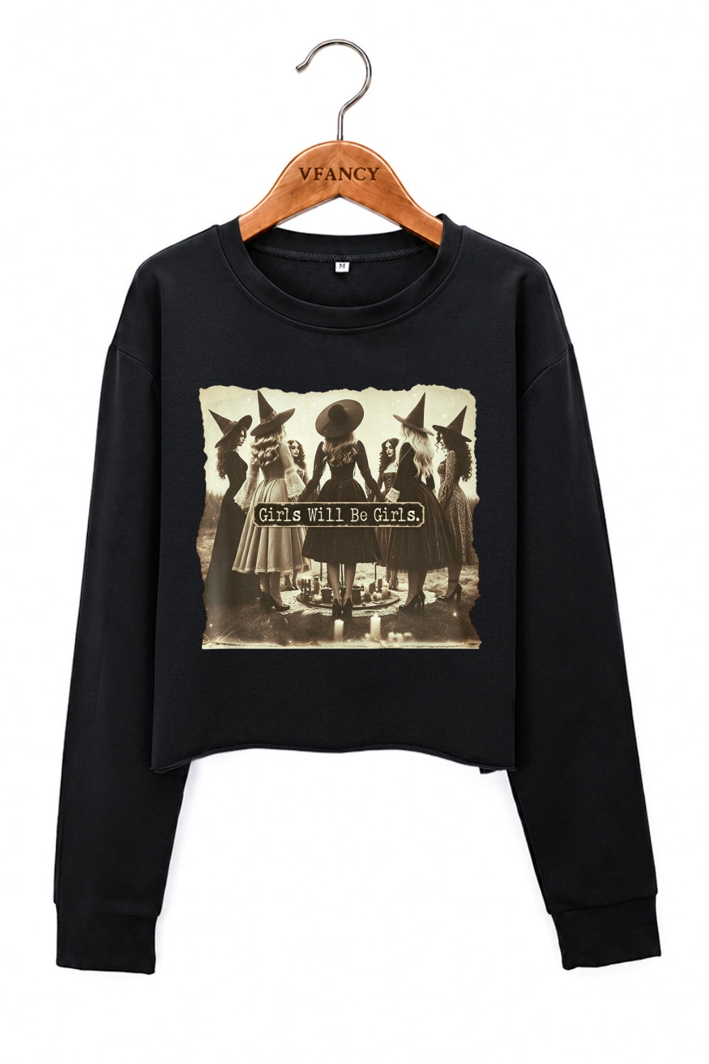 Girls will be girls witches crop sweatshirt