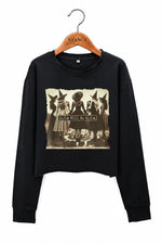 Girls will be girls witches crop sweatshirt