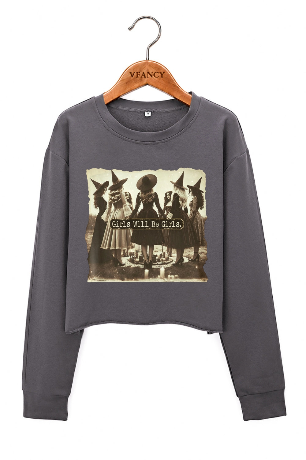 Girls will be girls witches crop sweatshirt