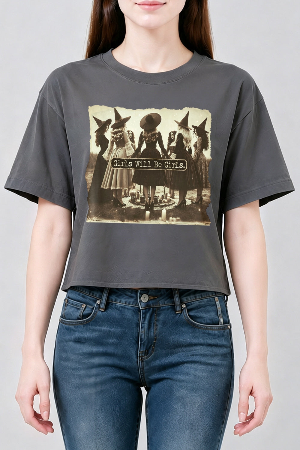 Girls will be girls witches crop top