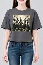 Girls will be girls witches halloween crop top