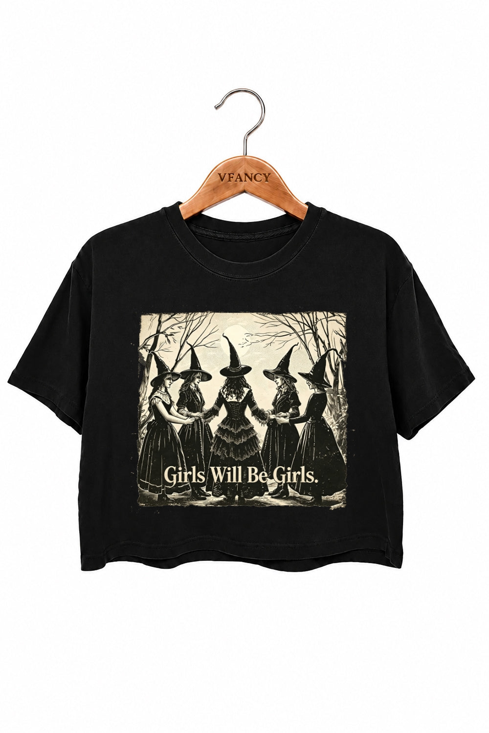 Girls will be girls witches halloween crop top