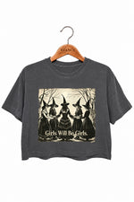 Girls will be girls witches halloween crop top