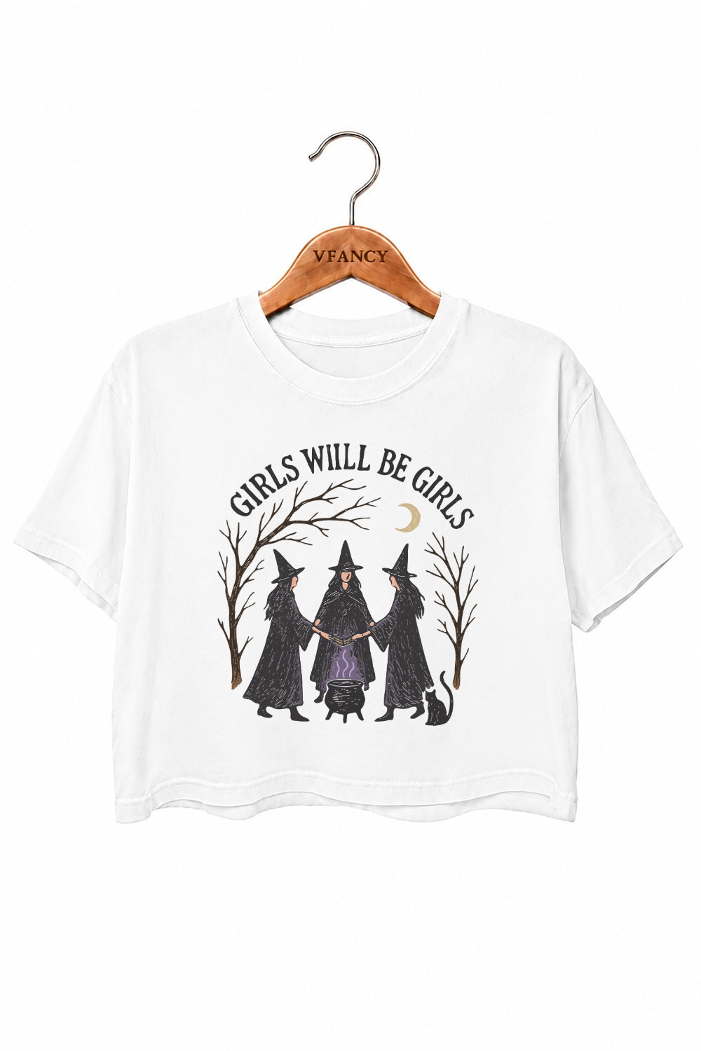 Girls will be girls witches under the moon crop top