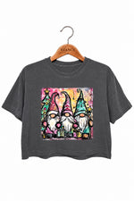 Gnome christmas painting crop top