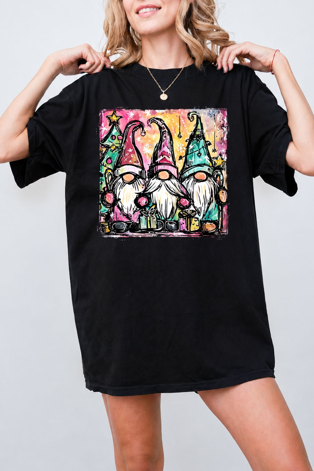 Gnome christmas painting tee