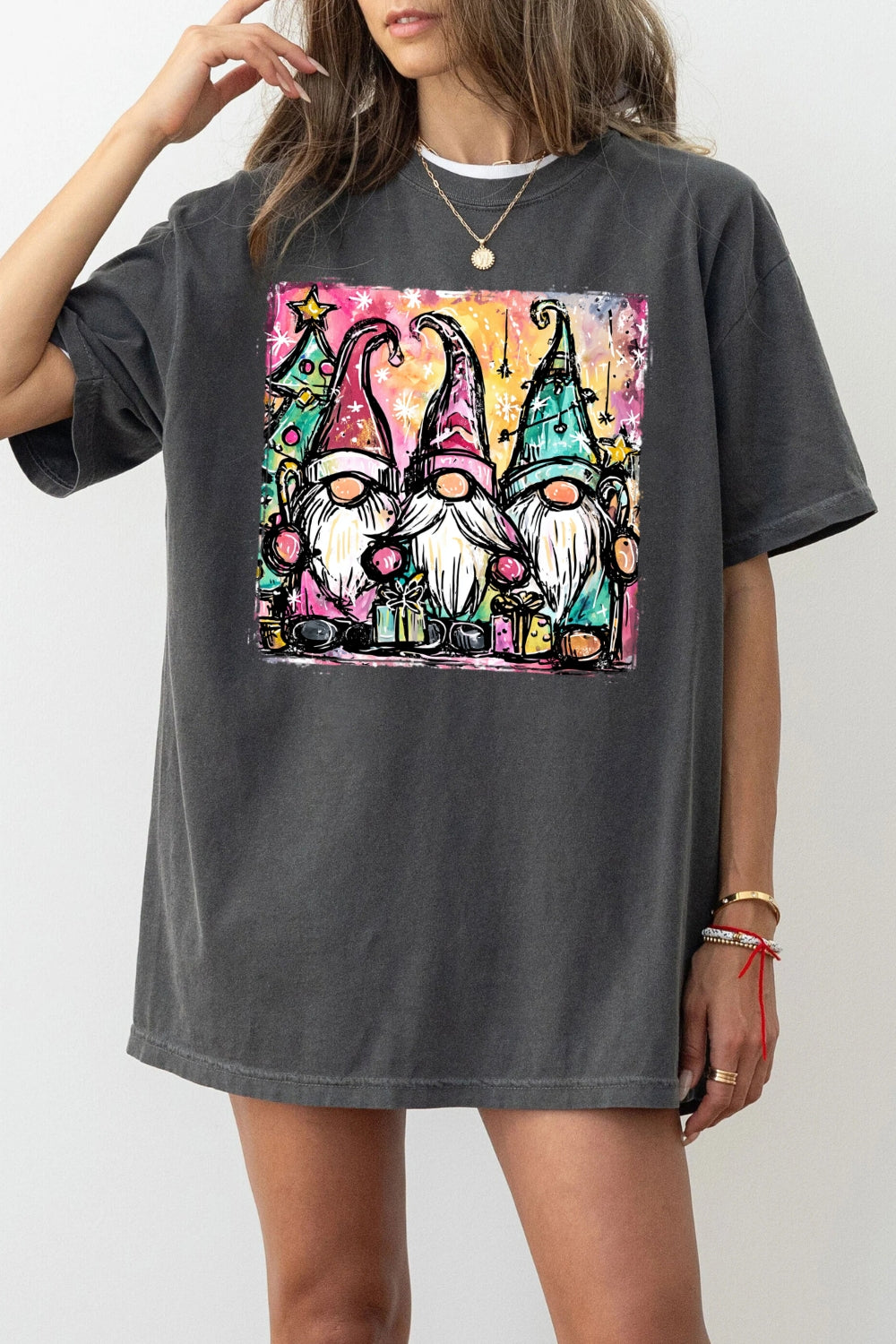 Gnome christmas painting tee