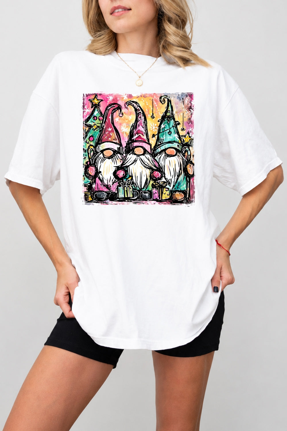 Gnome christmas painting tee