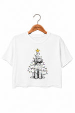 Goldendoodle christmas lights crop top