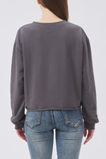 Gray crop sweatshirt back