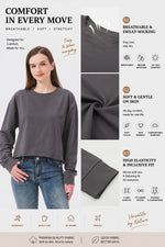 Gray crop sweatshirt detail