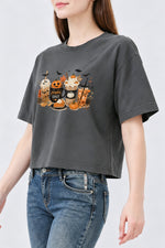 Halloween coffee crop top