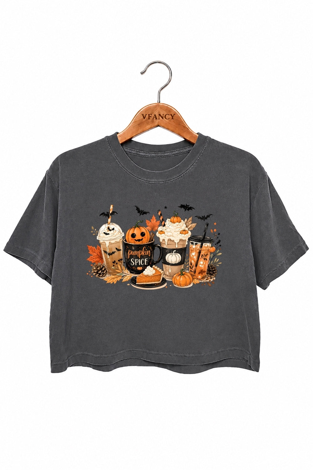 Halloween coffee crop top