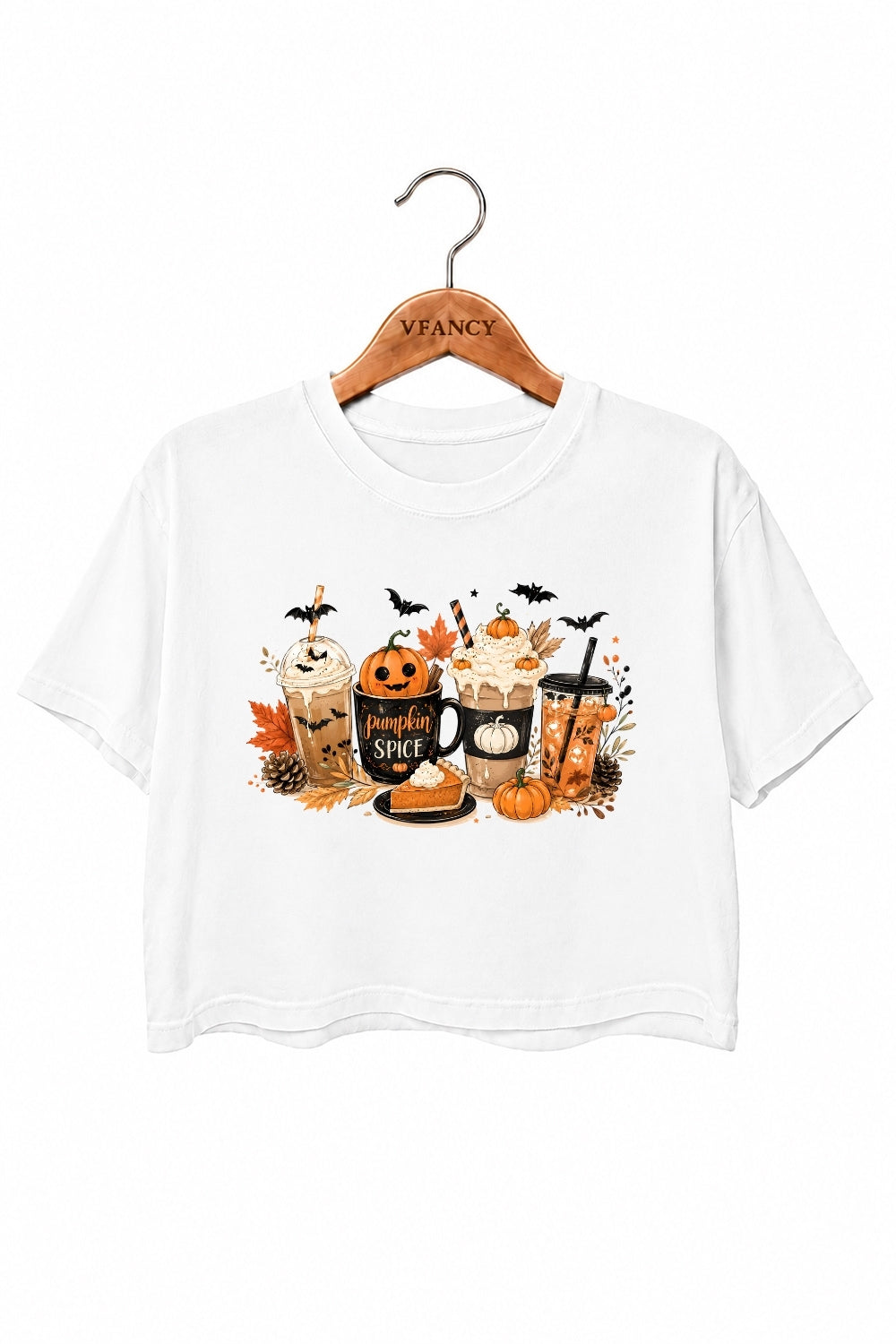 Halloween coffee crop top