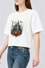 Halloween dark castle crop top