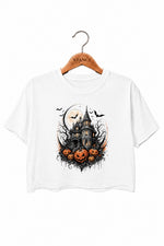 Halloween dark castle crop top