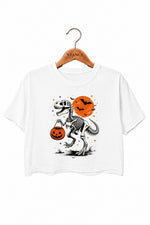 Halloween dragon skull crop top