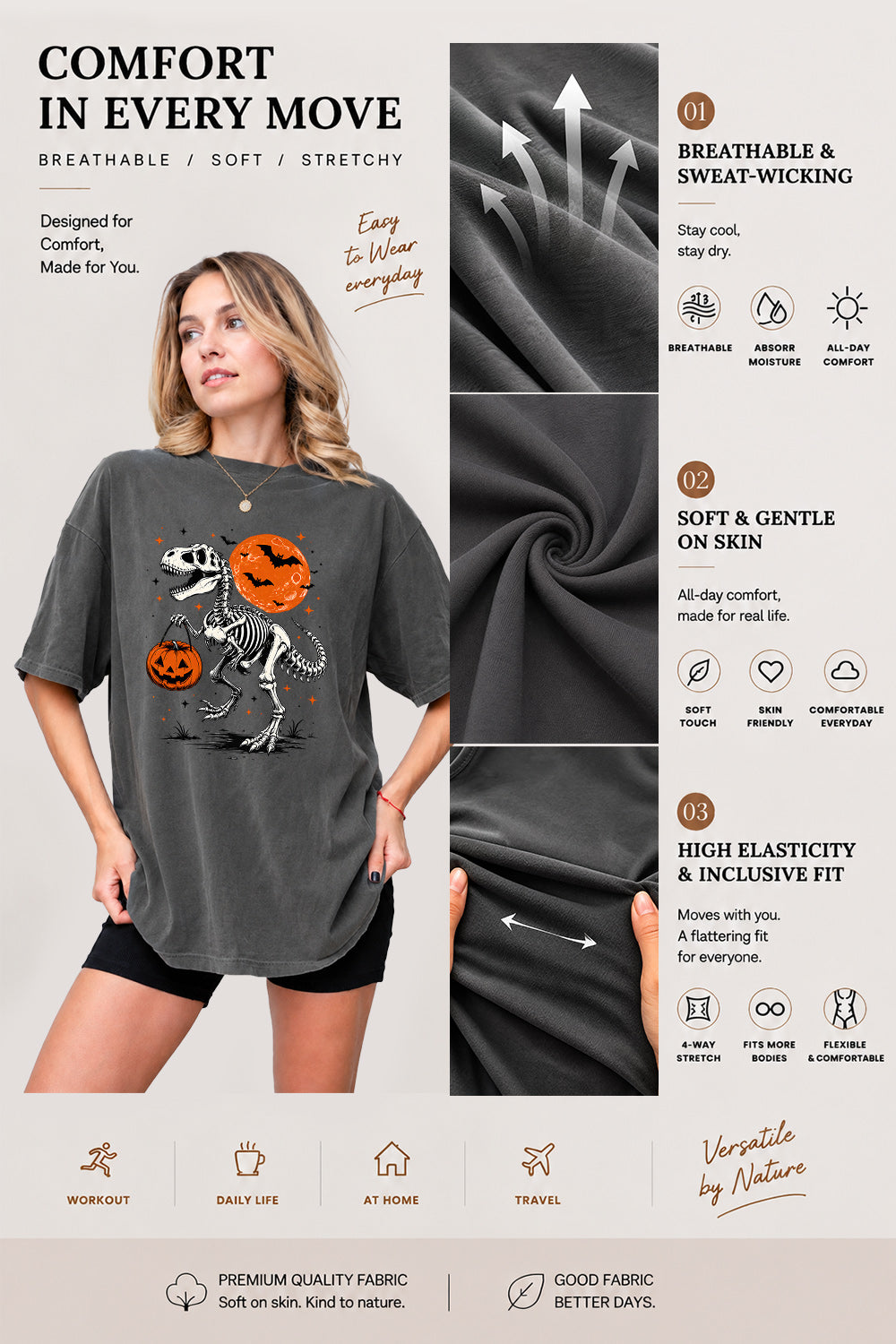Halloween dragon skull tee