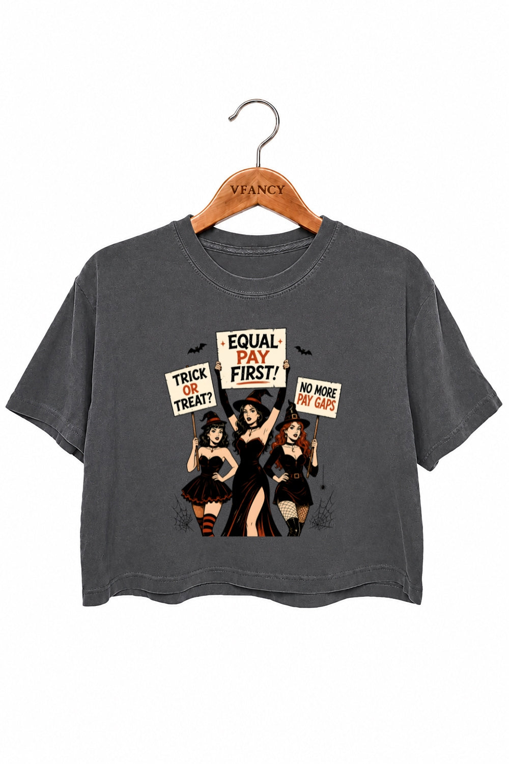 Halloween feminist witch crop top
