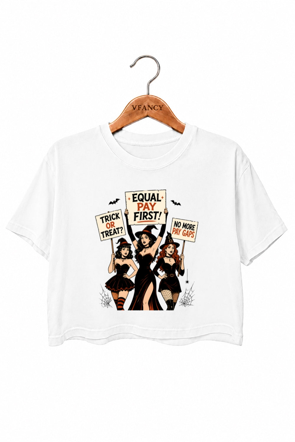 Halloween feminist witch crop top