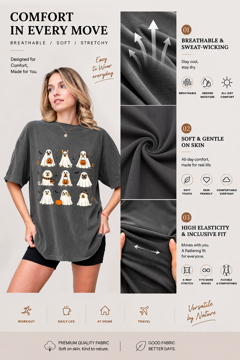 Halloween ghost dogs tee