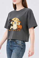 Halloween ghost duck crop top
