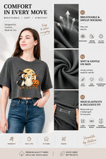 Halloween ghost duck crop top