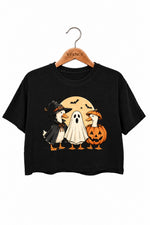 Halloween ghost duck crop top