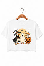 Halloween ghost duck crop top