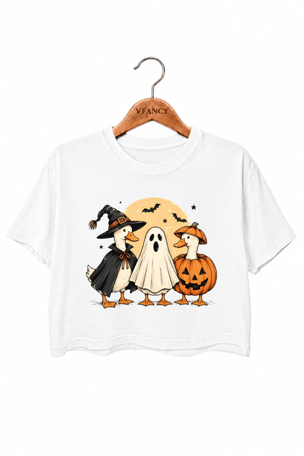 Halloween ghost duck crop top