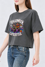 Halloween lifestyle skull crop top