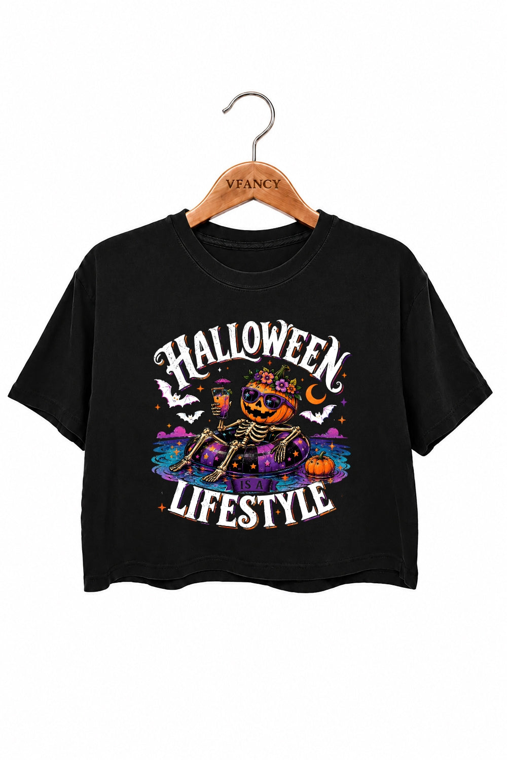 Halloween lifestyle skull crop top