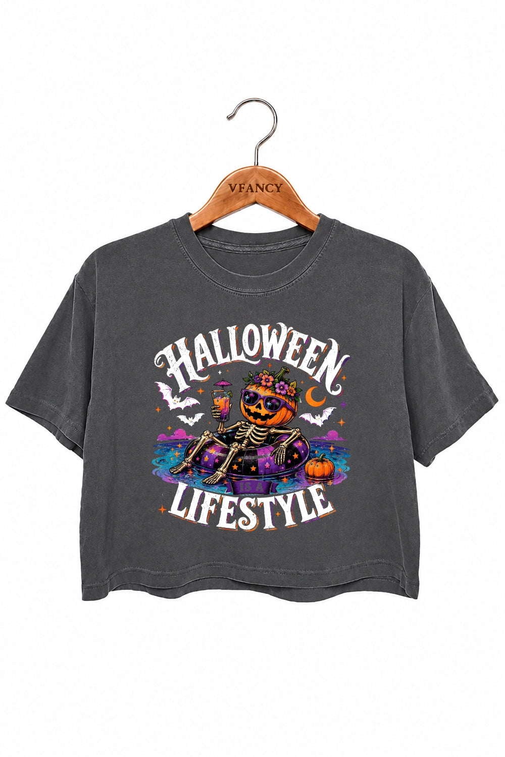 Halloween lifestyle skull crop top