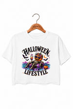 Halloween lifestyle skull crop top