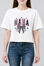Halloween mama bow crop top