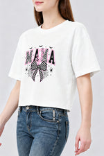 Halloween mama bow crop top