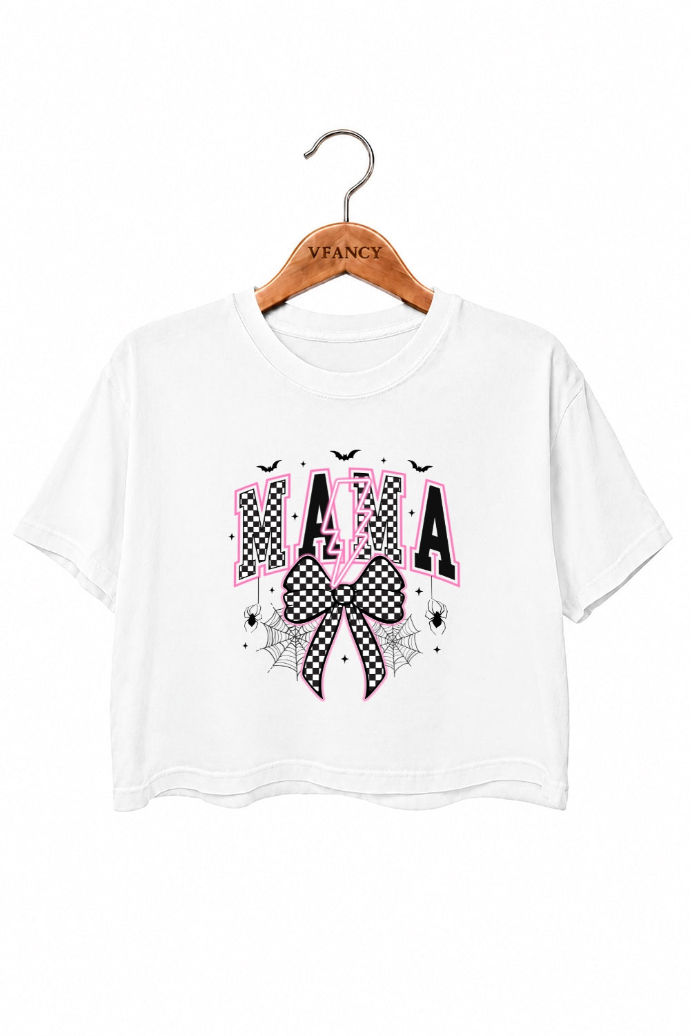 Halloween mama bow crop top