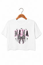 Halloween mama bow crop top